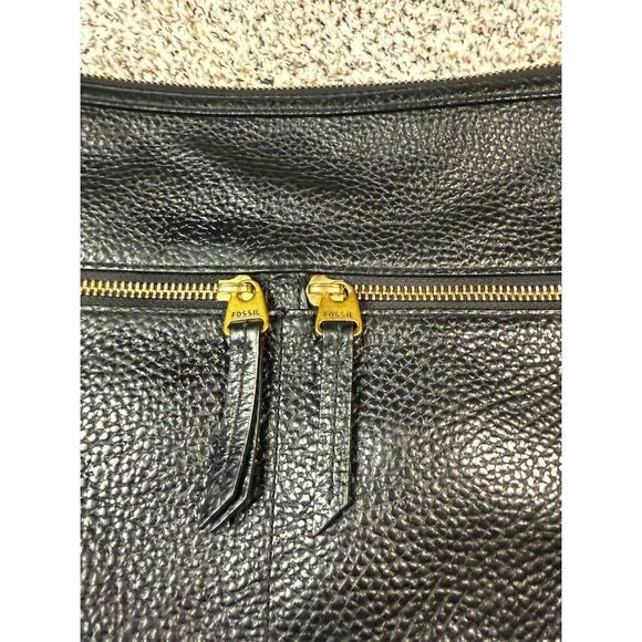 Fossil Elise Women's Black Pebbled Leather Crossbody Bag​ - Picture 7 of 9